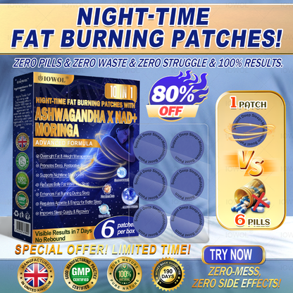 IOWOL ® NIGHT-TIME FAT BURNING PATCHES! ZERO PILLS & ZERO WASTE & ZERO STRUGGLE & 100% RESULTS